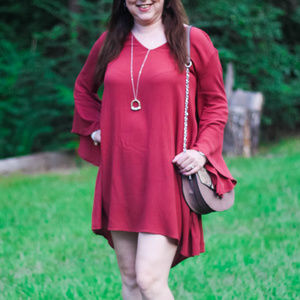 Whitney Bell Sleeve Woven Shift Dress